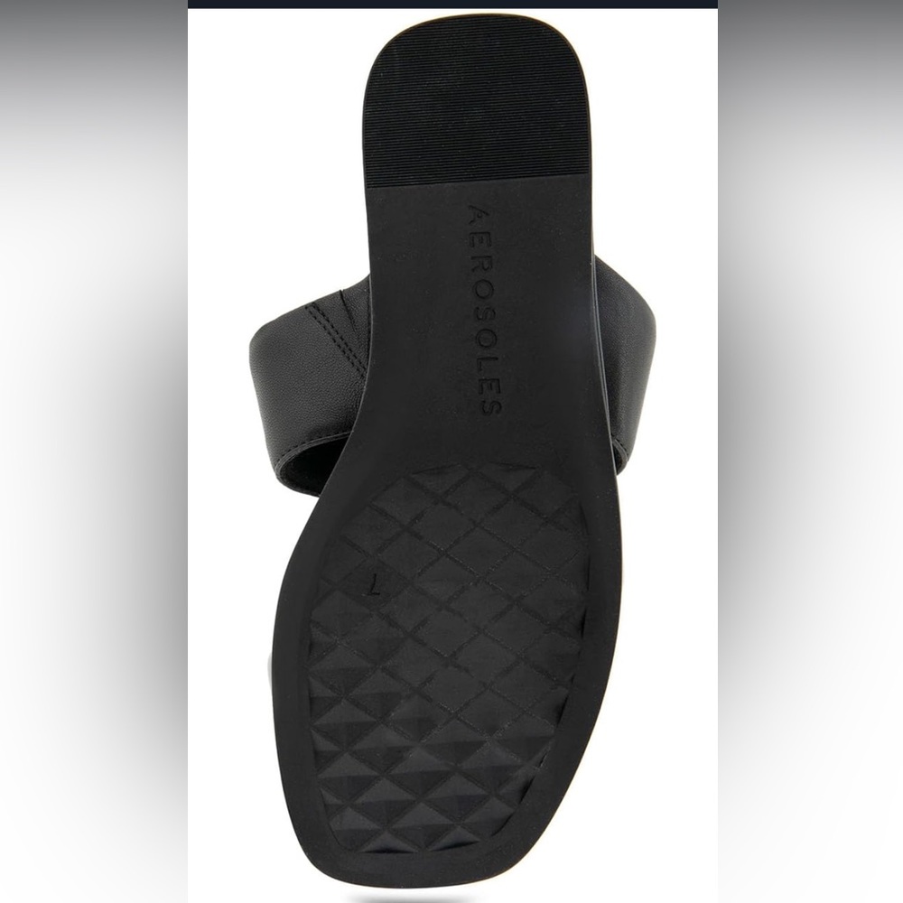 NWT • Aerosoles • Women's Barry Slide Sandal • 🖤 • Size 9 • Black Leather - Picture 2 of 6